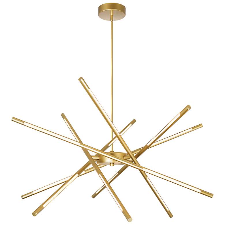 Image 1 Oskil LED Integrated Chandelier With Satin Gold Finish