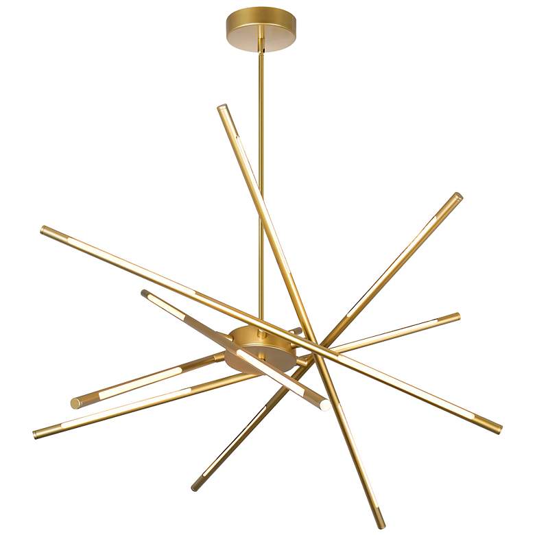 Image 2 Oskil LED Integrated Chandelier With Satin Gold Finish more views