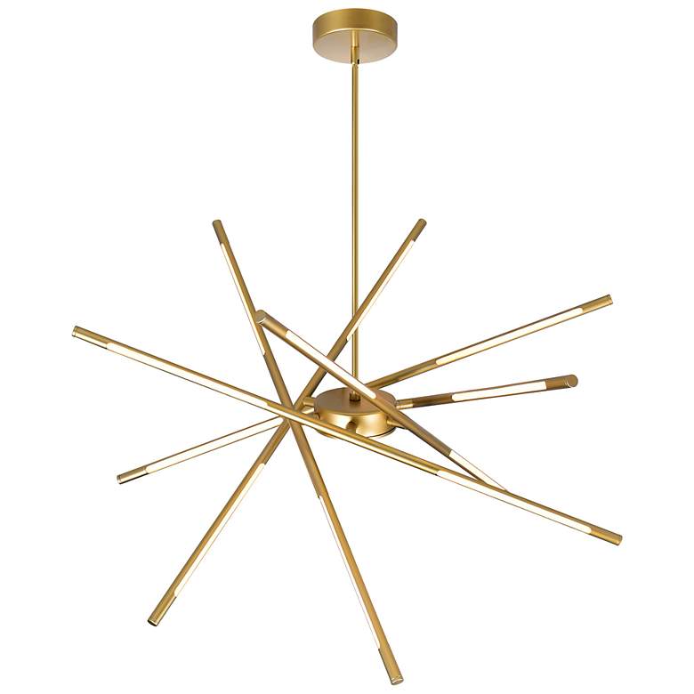 Image 3 Oskil LED Integrated Chandelier With Satin Gold Finish more views