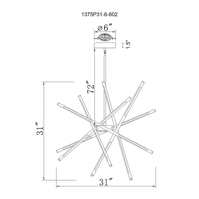 Image 7 Oskil LED Integrated Chandelier With Satin Gold Finish more views