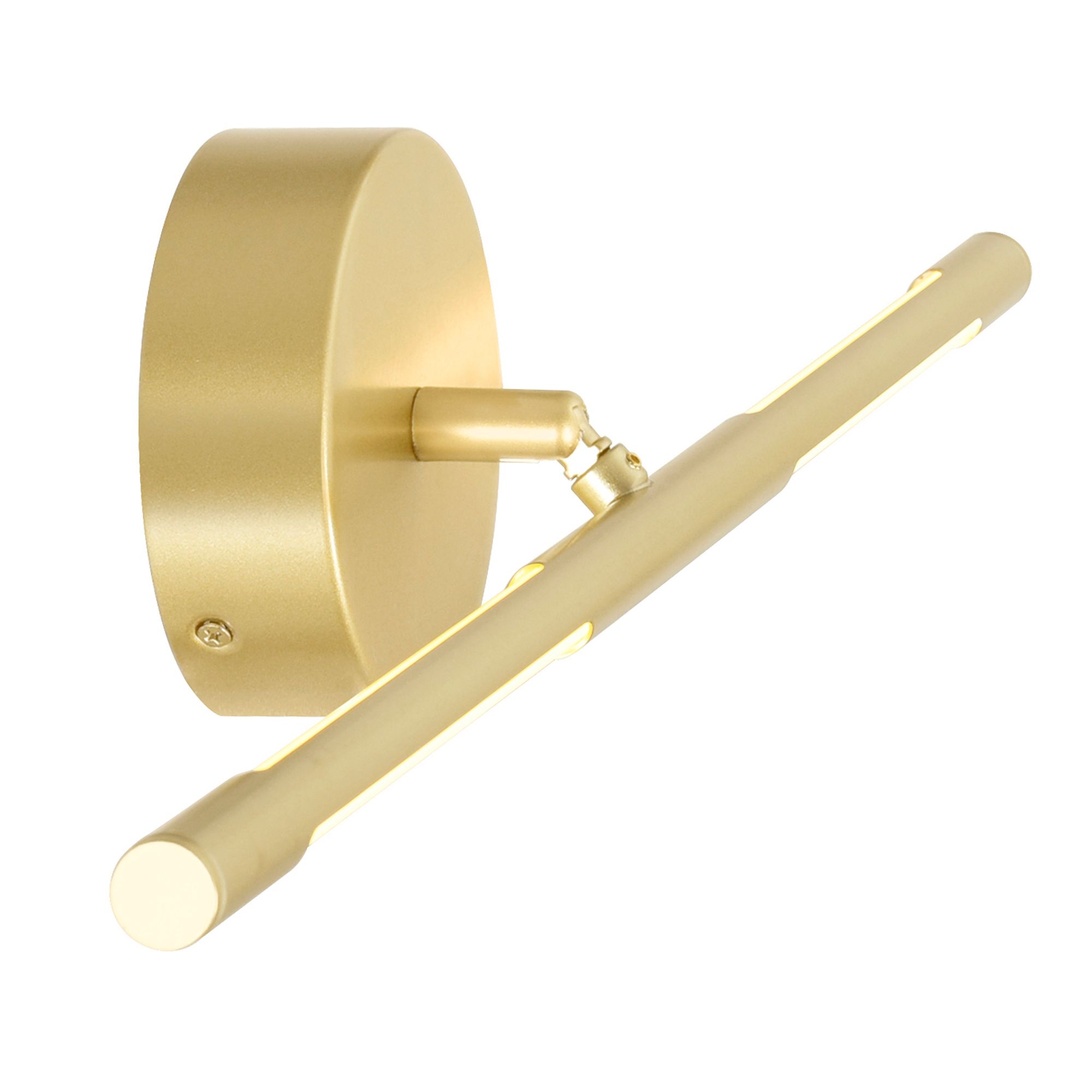 Image 3 Oskil LED Integrated Wall Light With Satin Gold Finish more views
