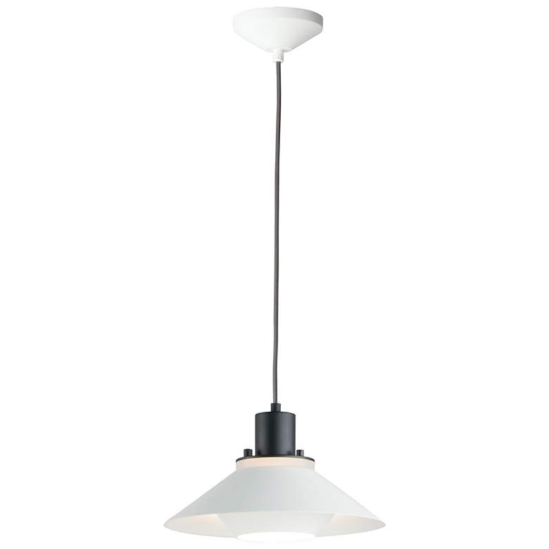 Image 1 Oslo 1-Light 11.75" Wide Black/White Pendant Light