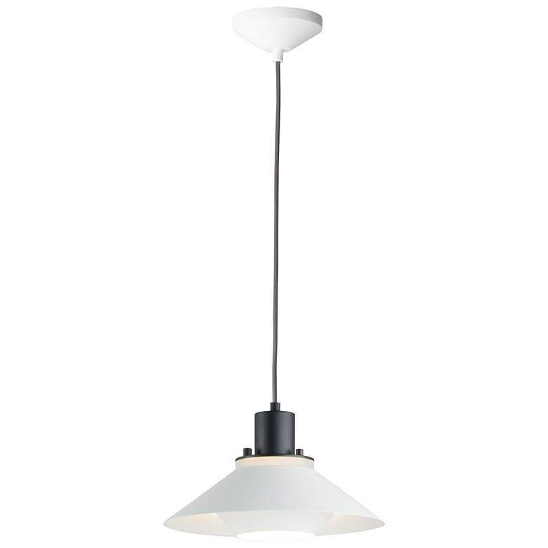 Image 1 Oslo 1-Light 11.75 inch Wide Black/White Pendant Light