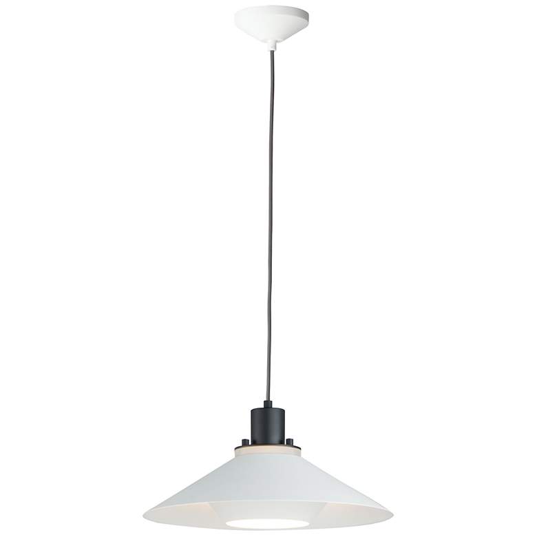 Image 1 Oslo 1-Light 15.75" Wide Black/White Pendant Light