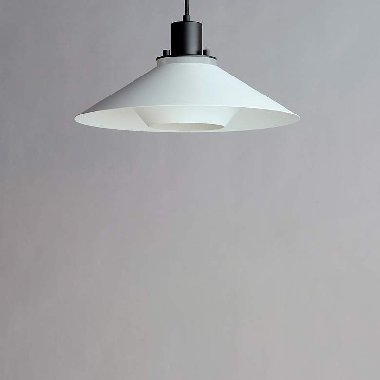 Image 2 Oslo 1-Light 15.75" Wide Black/White Pendant Light more views