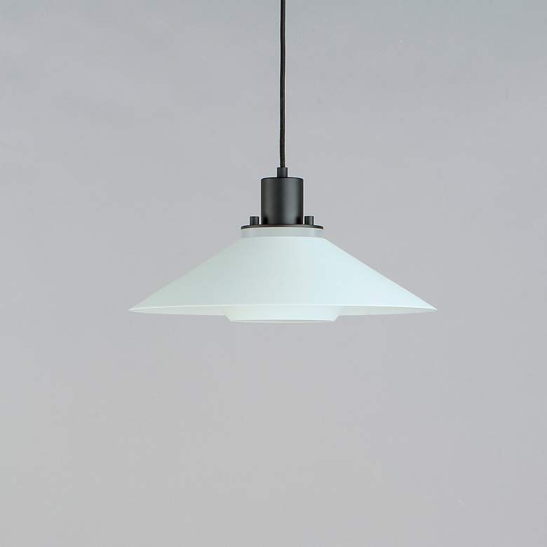 Image 4 Oslo 1-Light 15.75" Wide Black/White Pendant Light more views