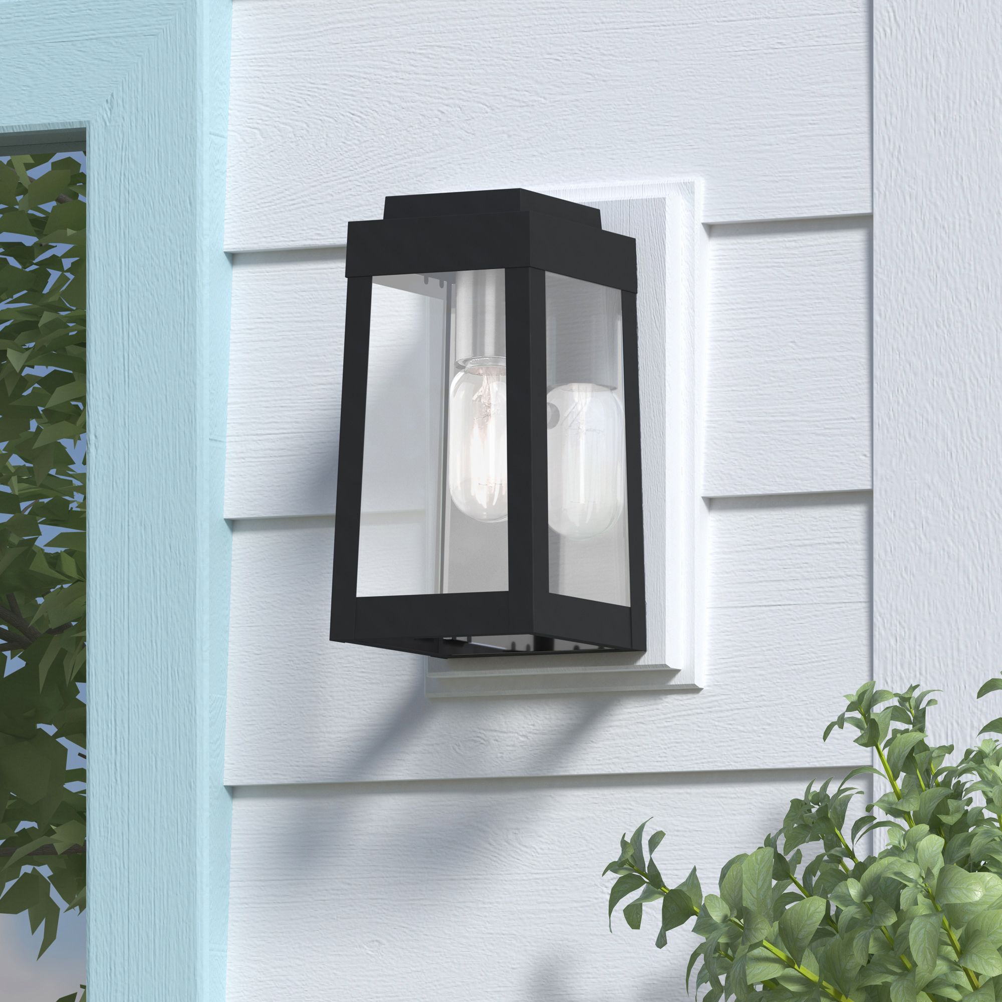 Oslo 1 Light Black Outdoor Wall Lantern