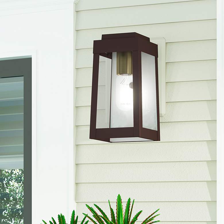 Image 1 Oslo 1 Light Bronze Outdoor Wall Lantern