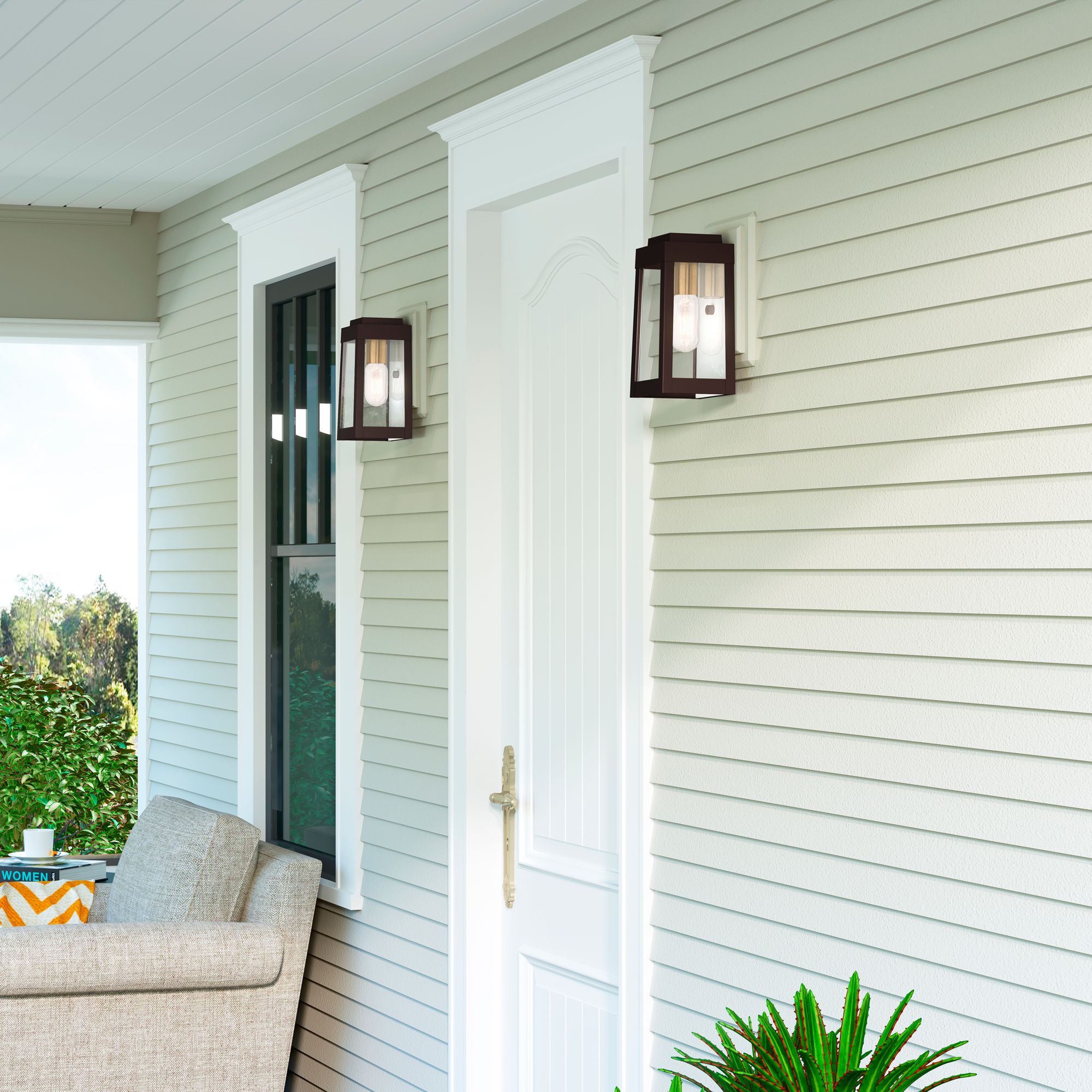 Oslo 1 Light Bronze Outdoor Wall Lantern