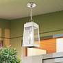 1_Oslo 1 Light Brushed Nickel Outdoor Pendant Lantern
