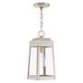 4_Oslo 1 Light Brushed Nickel Outdoor Pendant Lantern more views