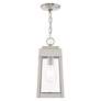 5_Oslo 1 Light Brushed Nickel Outdoor Pendant Lantern more views