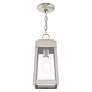 Oslo 1 Light Brushed Nickel Outdoor Pendant Lantern