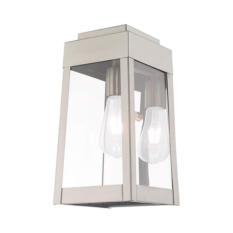 Image 7 Oslo 1 Light Brushed Nickel Outdoor Wall Lantern more views
