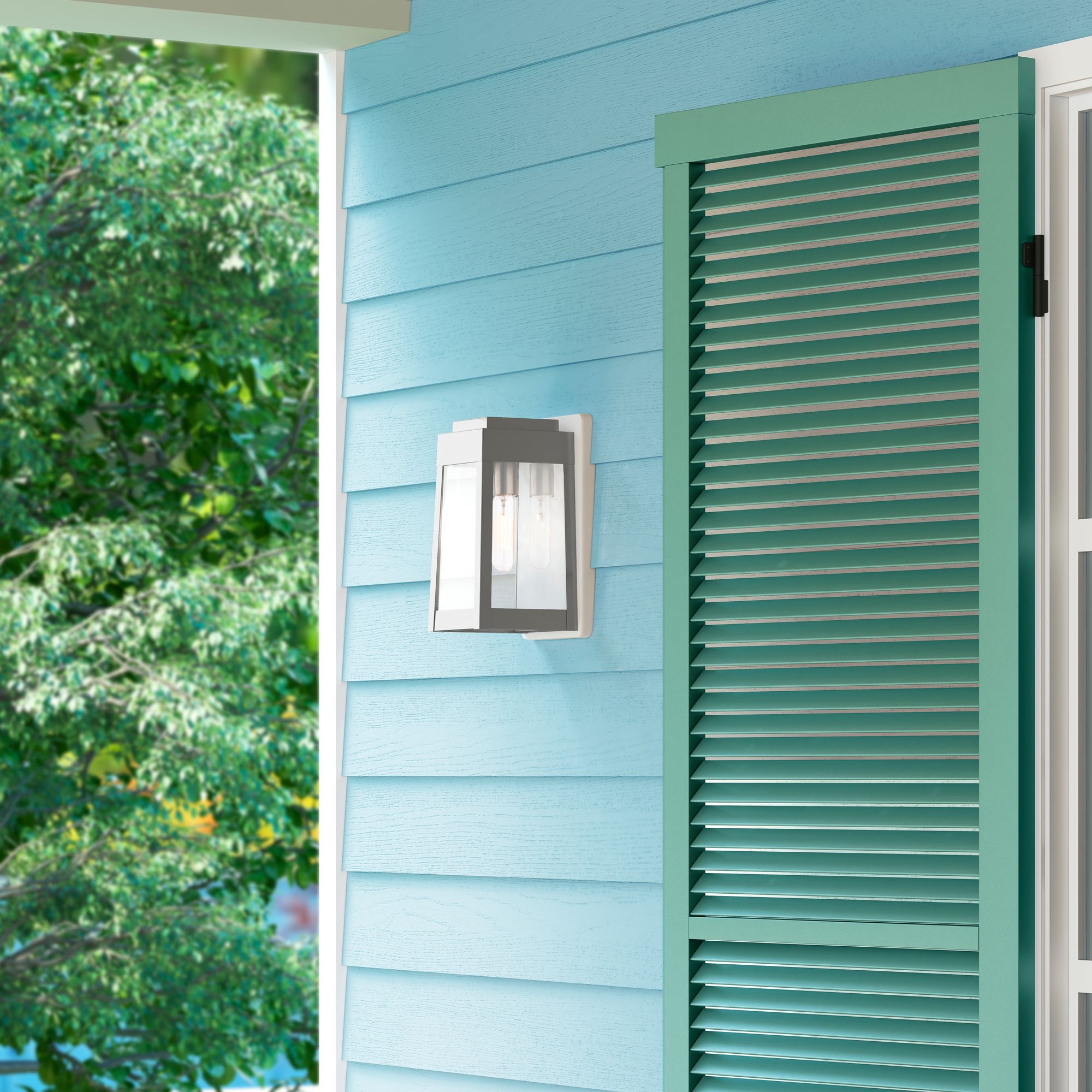 Oslo 1 Light Brushed Nickel Outdoor Wall Lantern