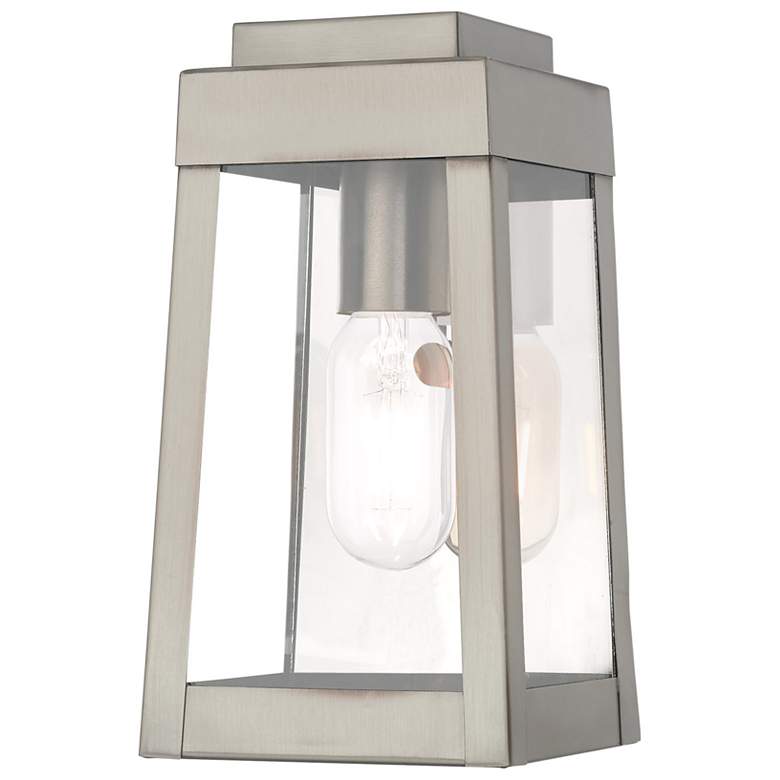 Image 1 Oslo 1 Light Brushed Nickel Outdoor Wall Lantern