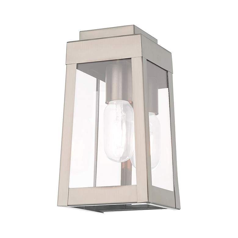 Image 6 Oslo 1 Light Brushed Nickel Outdoor Wall Lantern more views