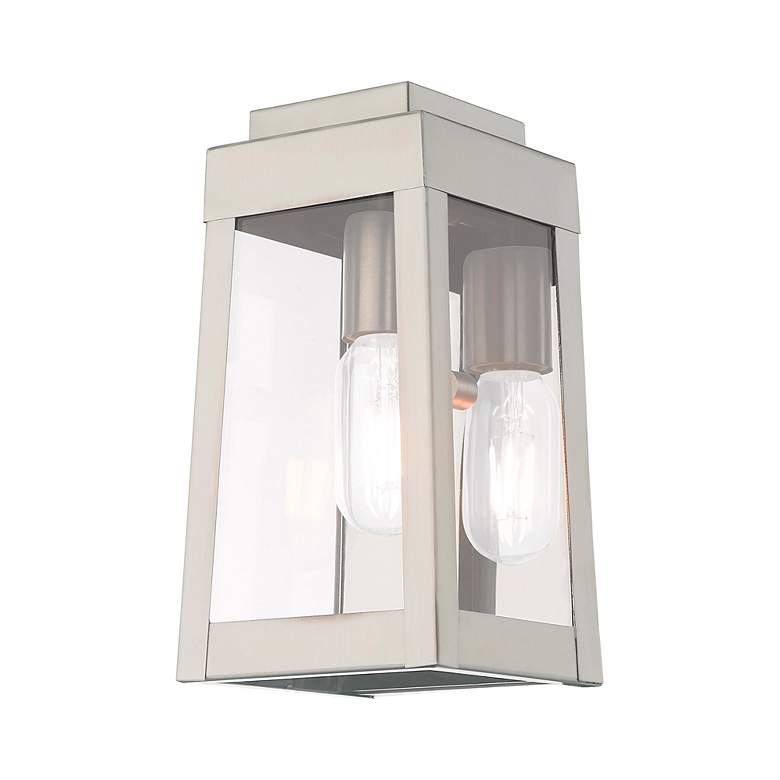 Image 7 Oslo 1 Light Brushed Nickel Outdoor Wall Lantern more views