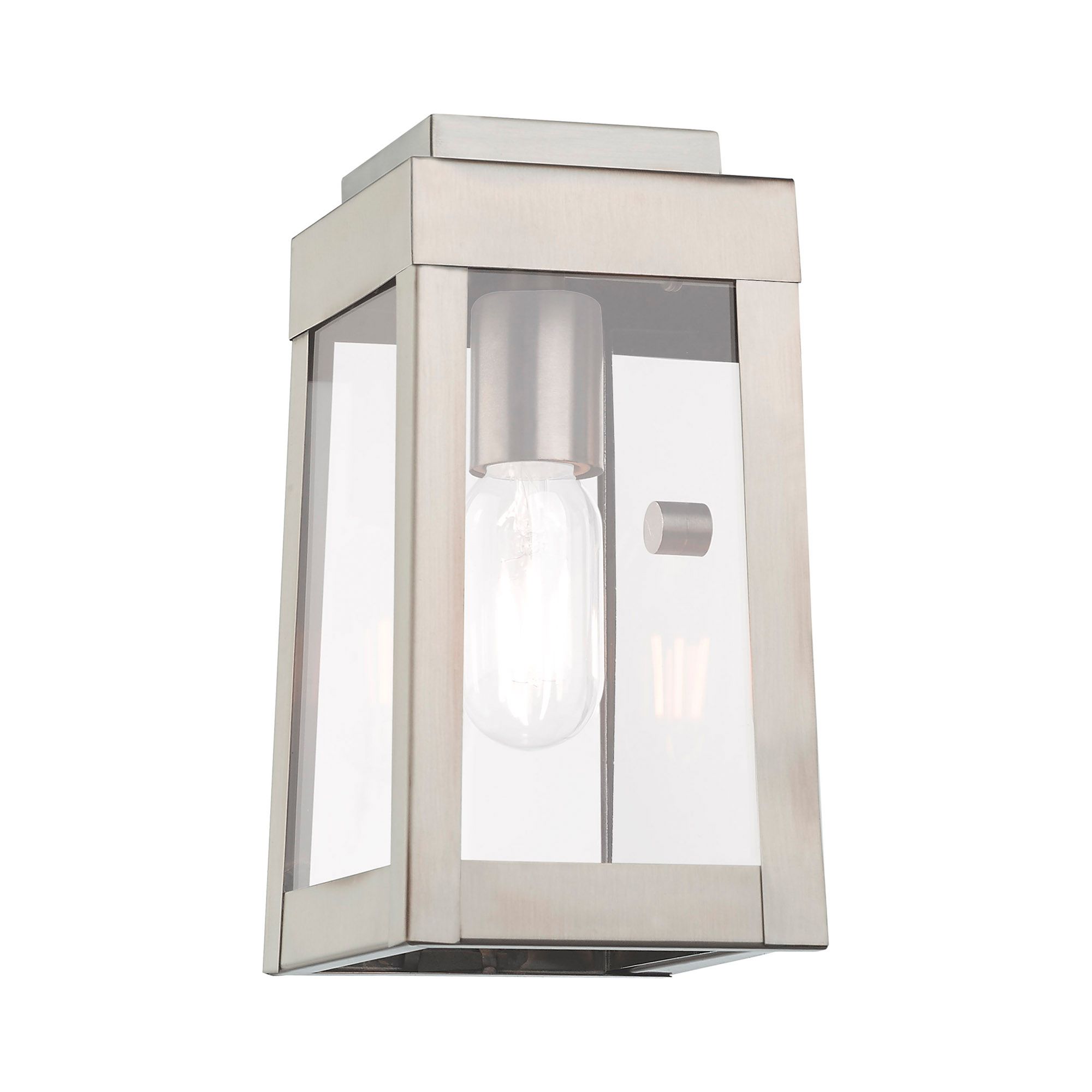 Oslo 1 Light Brushed Nickel Outdoor Wall Lantern