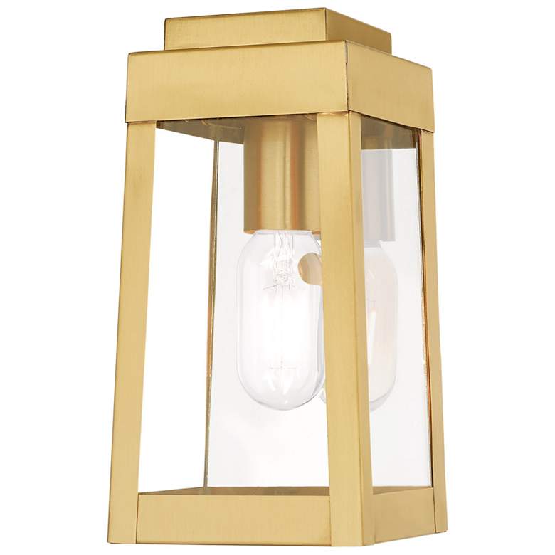 Image 1 Oslo 1 Light Satin Brass Outdoor Wall Lantern