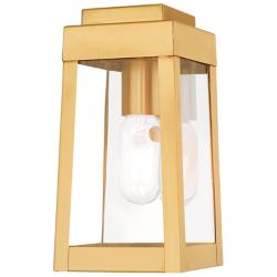 Oslo 1 Light Satin Brass Outdoor Wall Lantern