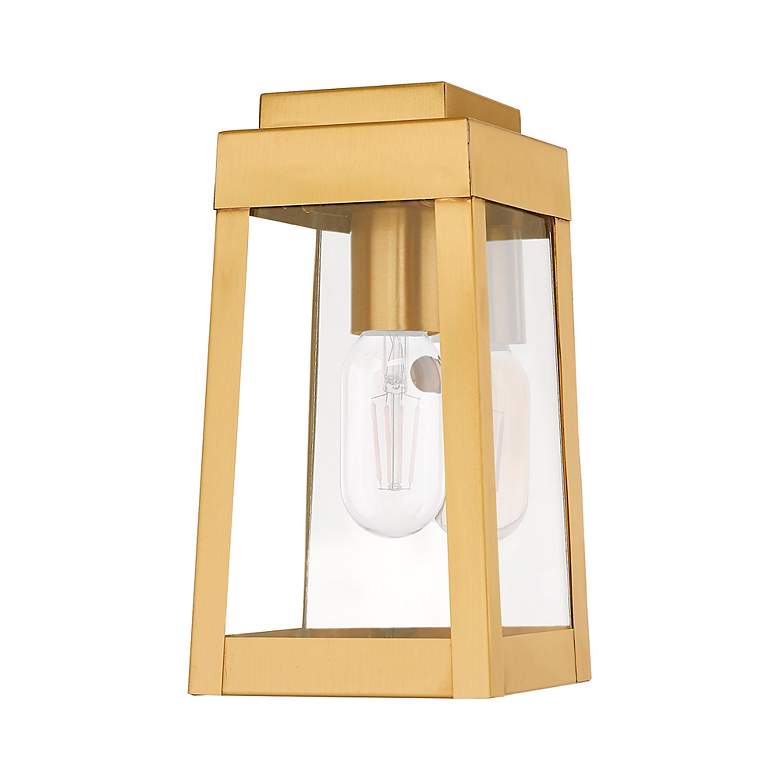 Image 4 Oslo 1 Light Satin Brass Outdoor Wall Lantern more views
