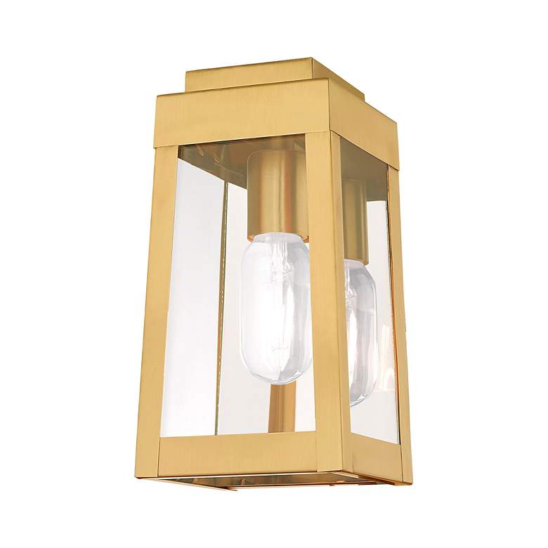 Image 6 Oslo 1 Light Satin Brass Outdoor Wall Lantern more views