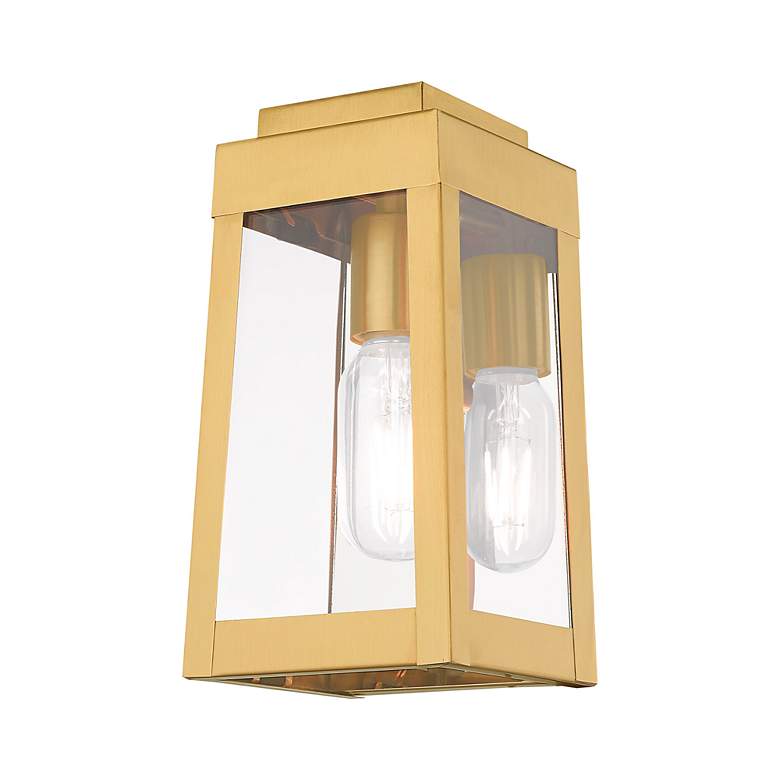 Image 7 Oslo 1 Light Satin Brass Outdoor Wall Lantern more views