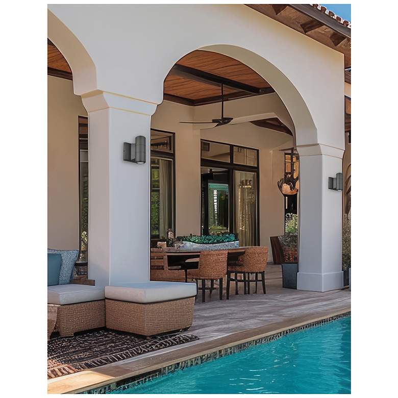 Image 2 Oslo 10.25" High 2-Light Matte Black Outdoor Wall Sconce w/ Clear Shade more views