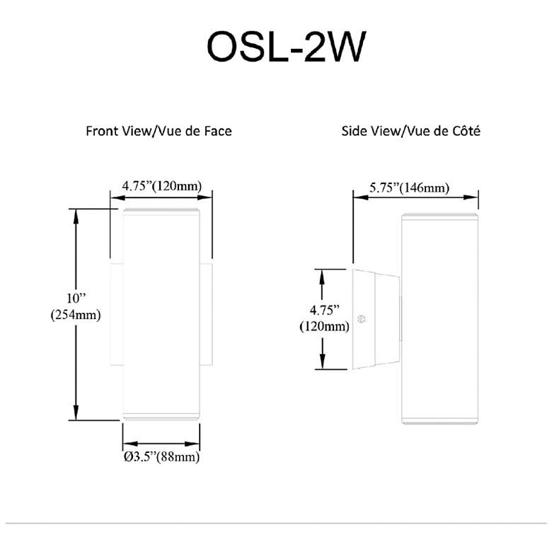 Image 4 Oslo 10.25" High 2-Light Matte Black Outdoor Wall Sconce w/ Clear Shade more views