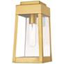 Oslo 12" High Satin Brass Outdoor Lantern Wall Light