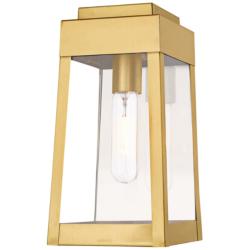 Oslo 12" High Satin Brass Outdoor Lantern Wall Light
