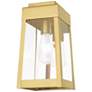 Thumbnail2 of Oslo 12" High Satin Brass Outdoor Lantern Wall Light more views
