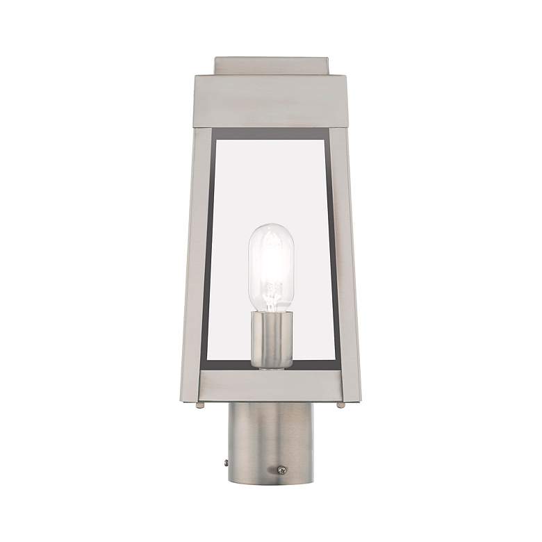 Image 5 Oslo 15 1/4" High Brushed Nickel Outdoor Post Light more views