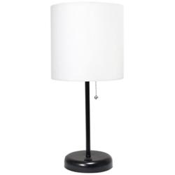 Oslo 19 1/2" High Black USB Table Desk Lamp with White Shade
