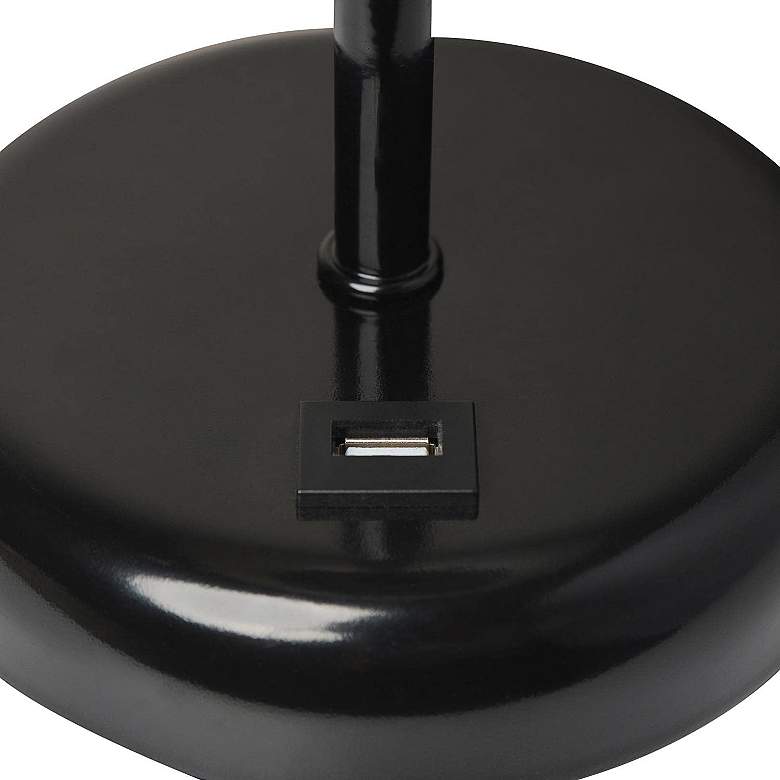 Image 7 Oslo 19 1/2" High Black USB Table Desk Lamp with White Shade more views