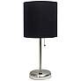 Oslo 19 1/2" High Steel USB Table Desk Lamp with Black Shade