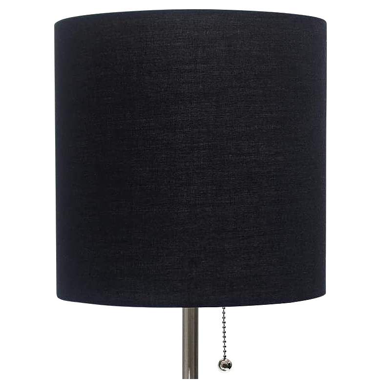Image 3 Oslo 19 1/2" High Steel USB Table Desk Lamp with Black Shade more views