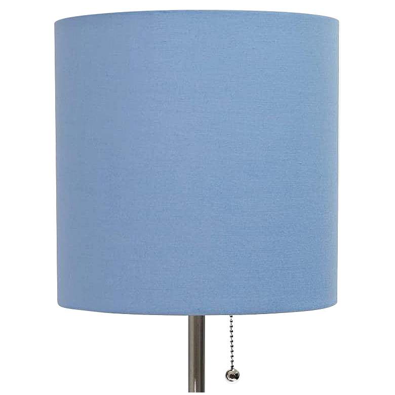 Image 3 Oslo 19 1/2" High Steel USB Table Desk Lamp with Blue Shade more views