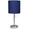 Oslo 19 1/2" High Steel USB Table Desk Lamp with Navy Shade