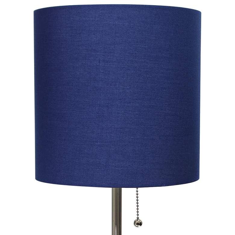 Image 3 Oslo 19 1/2 inch High Steel USB Table Desk Lamp with Navy Shade more views