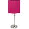 Oslo 19 1/2" High Steel USB Table Desk Lamp with Pink Shade