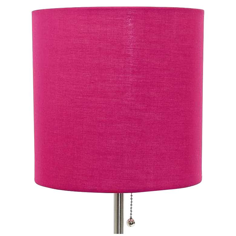 Image 3 Oslo 19 1/2" High Steel USB Table Desk Lamp with Pink Shade more views