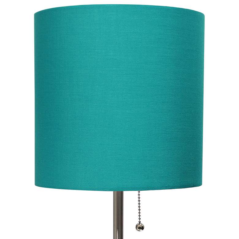 Image 3 Oslo 19 1/2" High Steel USB Table Desk Lamp with Teal Shade more views