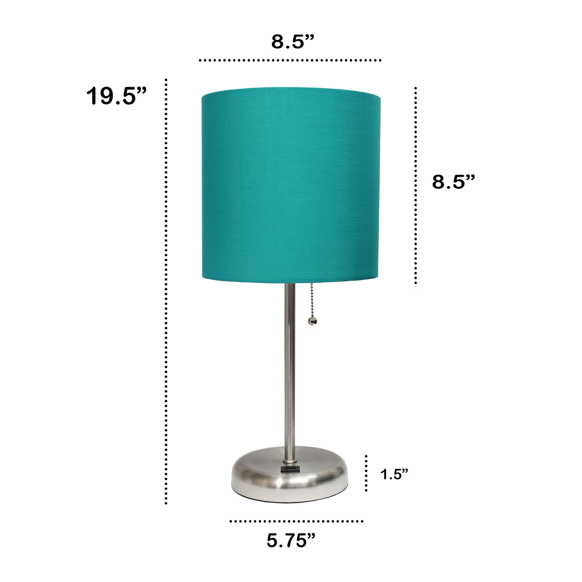 Oslo 19 1/2" High Steel USB Table Desk Lamp with Teal Shade