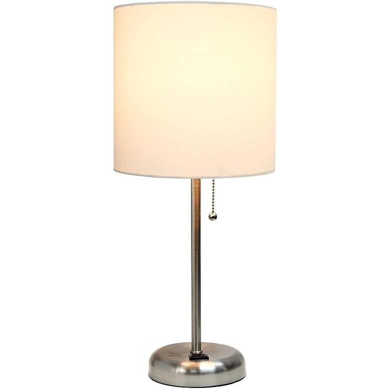 Image 6 Oslo 19 1/2" High Steel USB Table Desk Lamp with White Shade more views