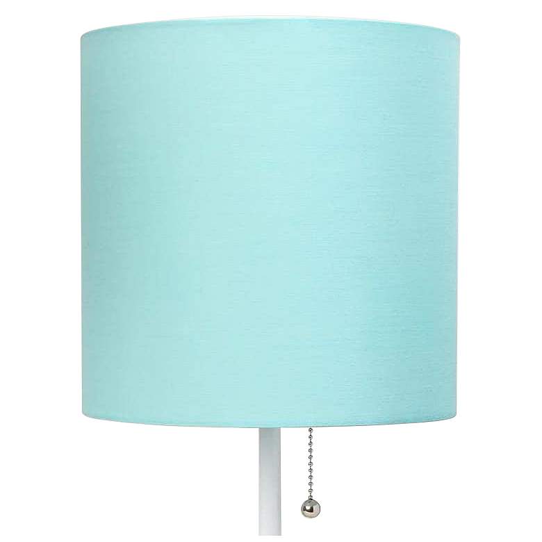 Image 3 Oslo 19 1/2 inch High White USB Table Desk Lamp with Aqua Shade more views