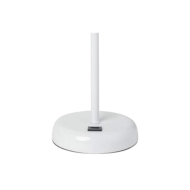 Image 4 Oslo 19 1/2" High White USB Table Desk Lamp with Aqua Shade more views