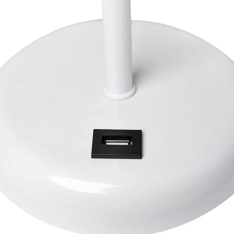 Image 5 Oslo 19 1/2" High White USB Table Desk Lamp with Aqua Shade more views
