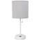 Oslo 19 1/2" High White USB Table Desk Lamp with Gray Shade